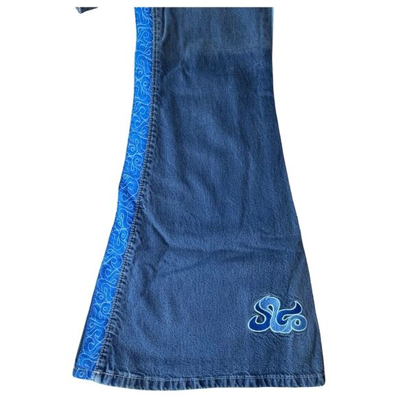 Vintage JNCO Girlie Stuff Charade Jeans Size 7 Made in USA Wide Leg Flare Swirl - Picture 2 of 7